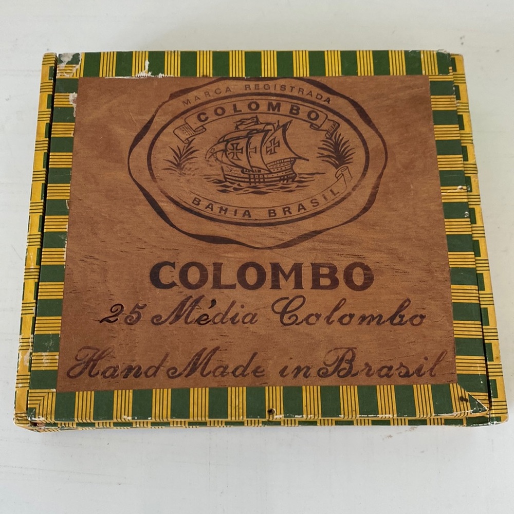 VTG Disney Magic Kingdom / Colombo Brazil Wood Cigar Box Main St. Tobacco Shop
